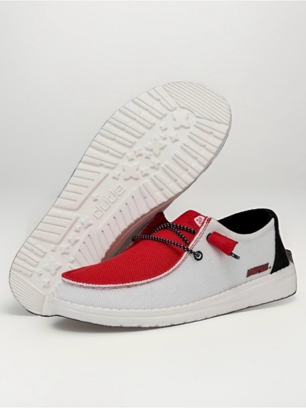 Hey Dude Women Wendy Louisville Cardinals Canvas Loafer Red / White Shoes 8 NEW